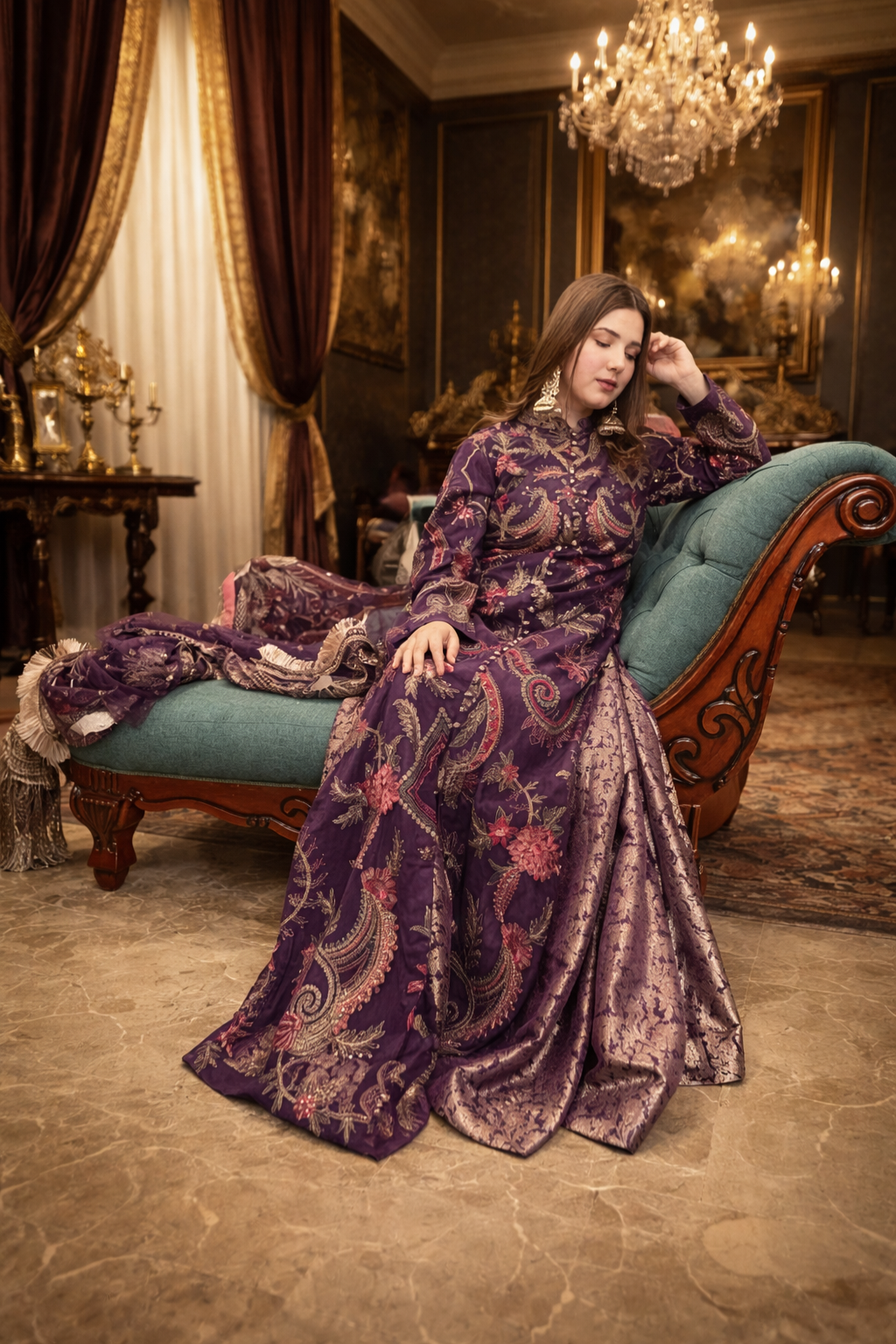 Elegance in rich velvet and gold Elegance in rich velvet and gold