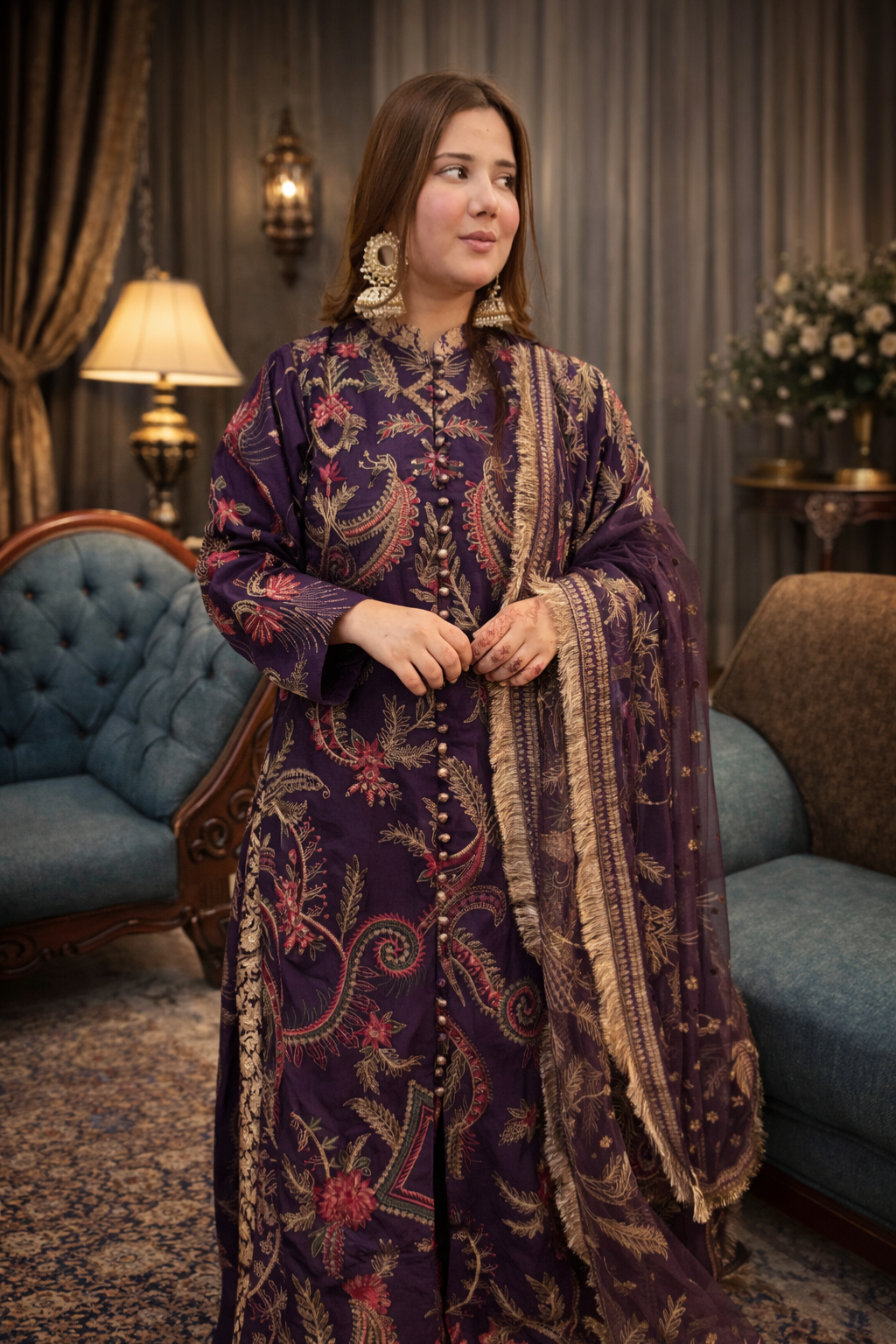 Elegant woman in traditional attire Elegant woman in traditional attire